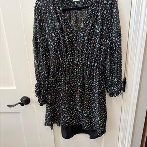 Club Monaco Black Floral Dress